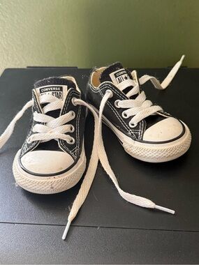 Converse Kids Black and White Low Top Sneakers